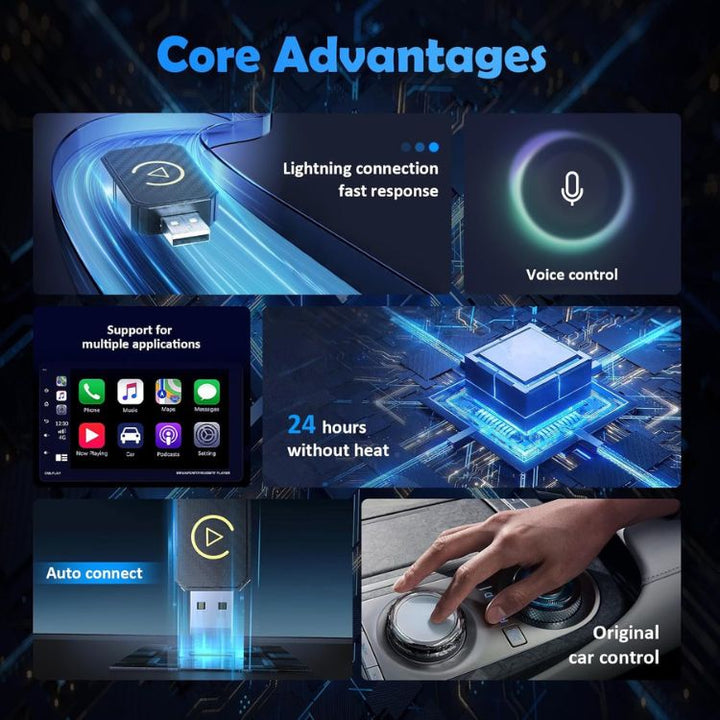 Wireless CarPlay Adapter USB Dongle Mini Compact for Car Integration