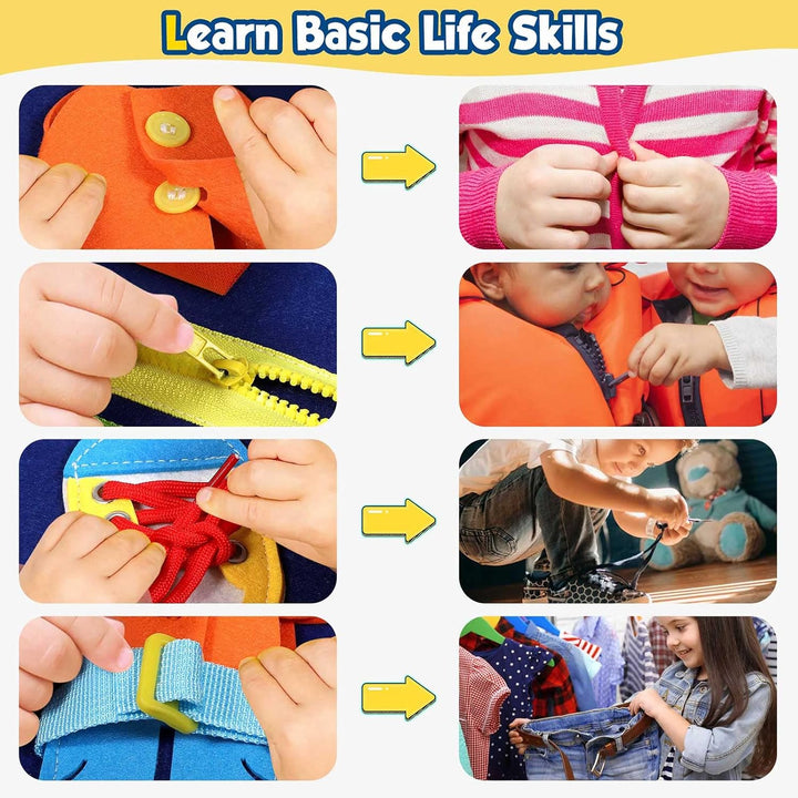 Montessori Toddler Activity Board Sensory Learning Toy 2 to 4 Years