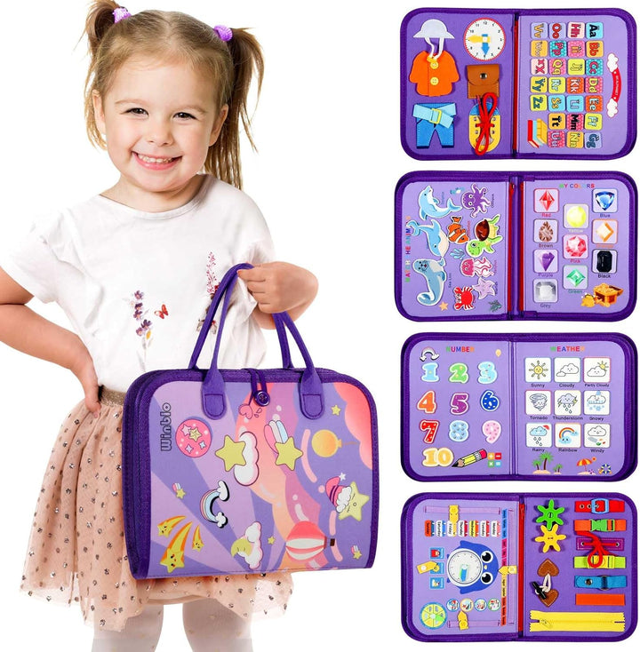 Montessori Toddler Activity Board Sensory Learning Toy 2 to 4 Years