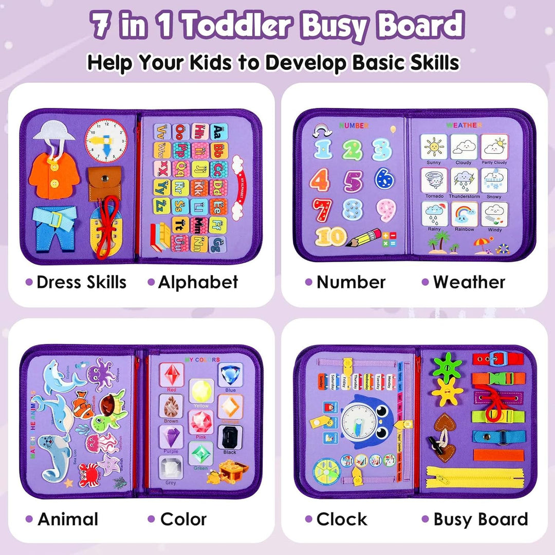 Montessori Toddler Activity Board Sensory Learning Toy 2 to 4 Years