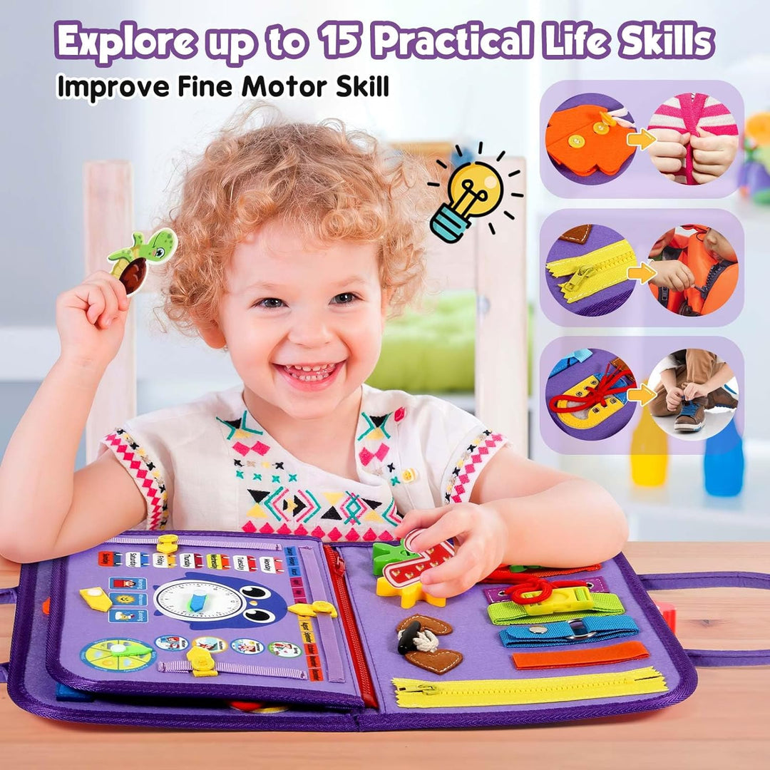 Montessori Toddler Activity Board Sensory Learning Toy 2 to 4 Years