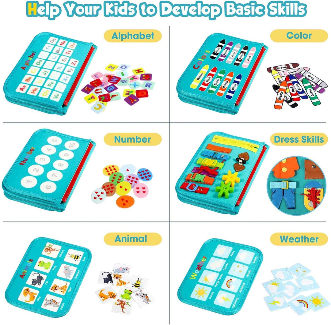 Montessori Toddler Activity Board Sensory Learning Toy 2 to 4 Years