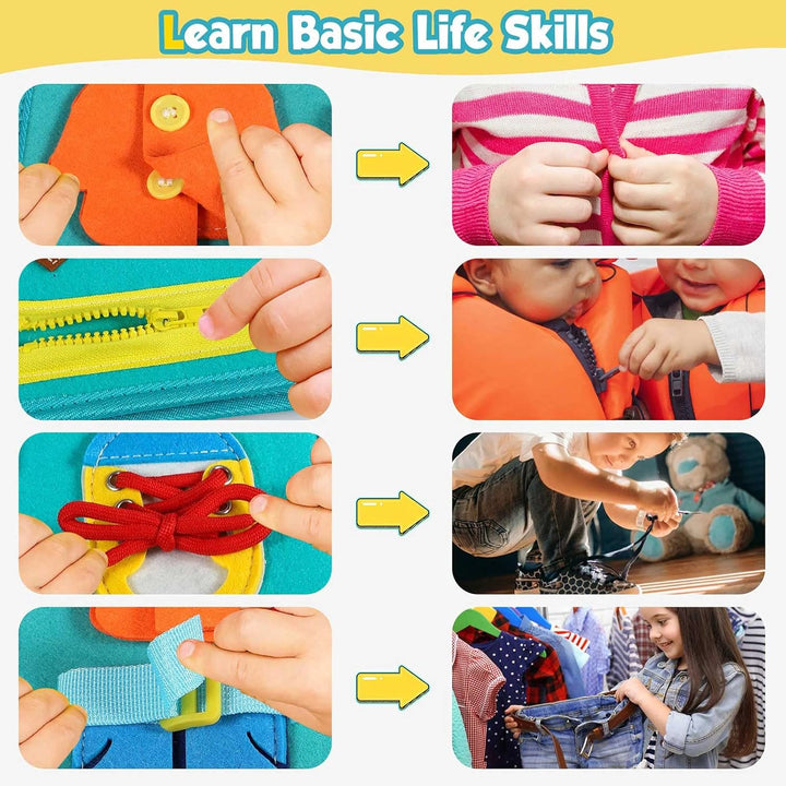 Montessori Toddler Activity Board Sensory Learning Toy 2 to 4 Years