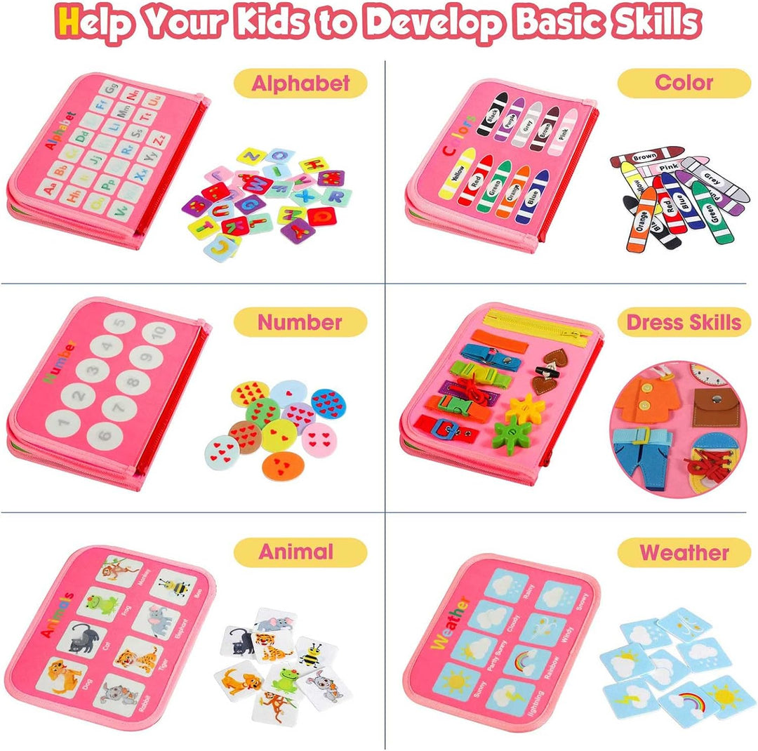 Montessori Toddler Activity Board Sensory Learning Toy 2 to 4 Years