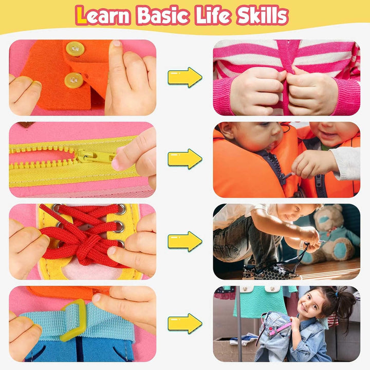 Montessori Toddler Activity Board Sensory Learning Toy 2 to 4 Years