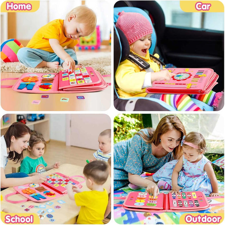 Montessori Toddler Activity Board Sensory Learning Toy 2 to 4 Years