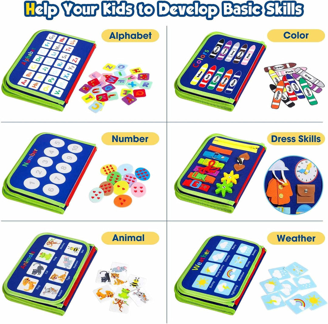 Montessori Toddler Activity Board Sensory Learning Toy 2 to 4 Years