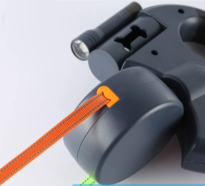 Double Dog Leash with Built-in LED Flashlight