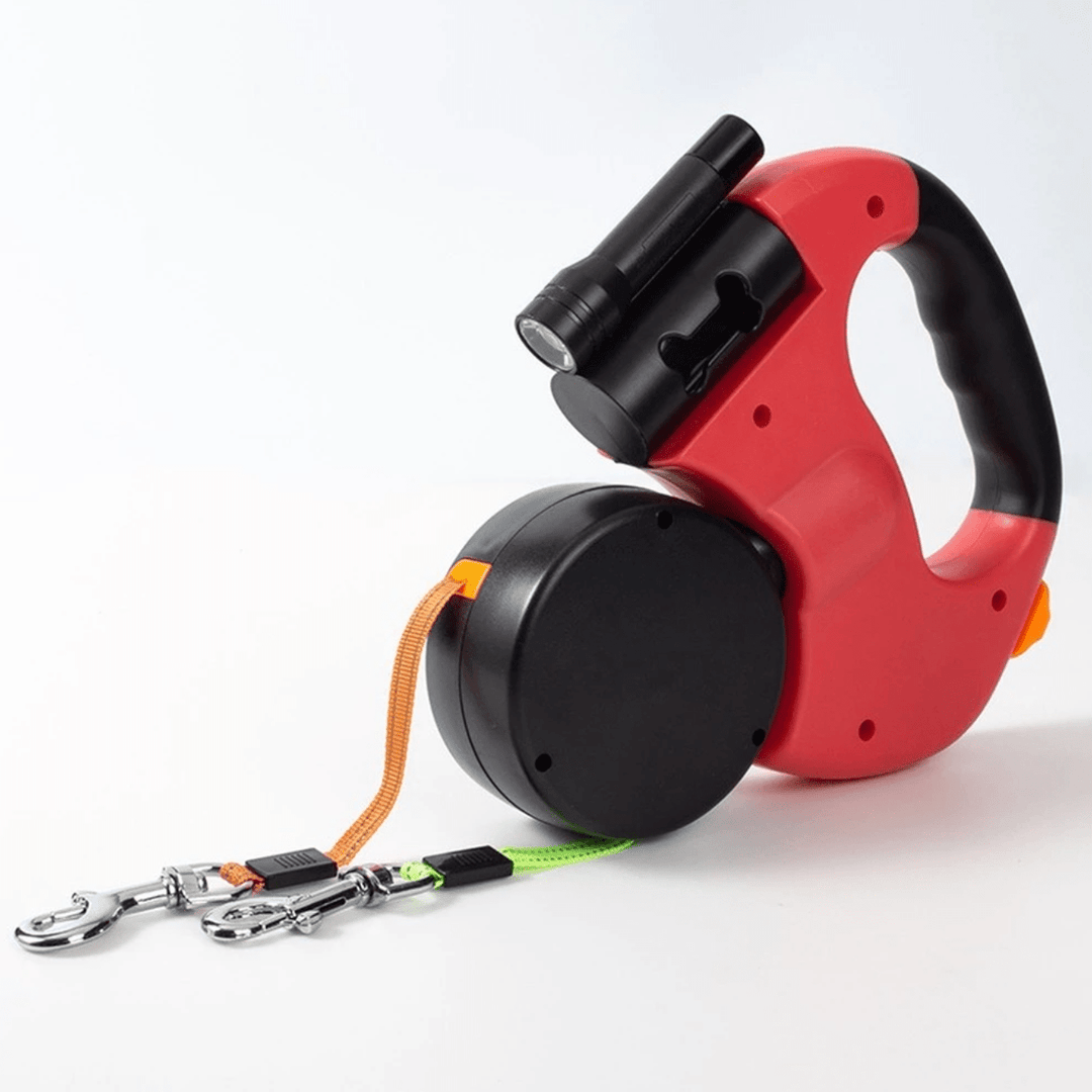 Double Dog Leash with Built-in LED Flashlight
