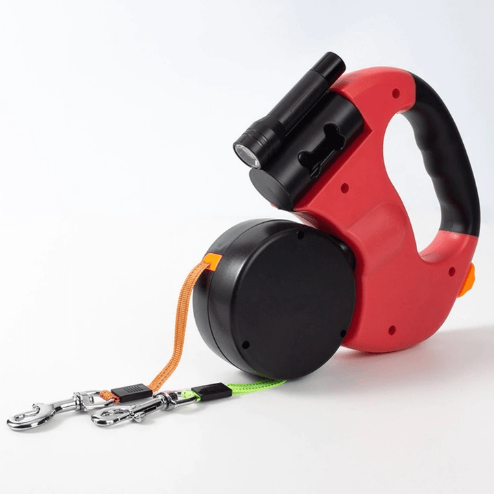 Double Dog Leash with Built-in LED Flashlight