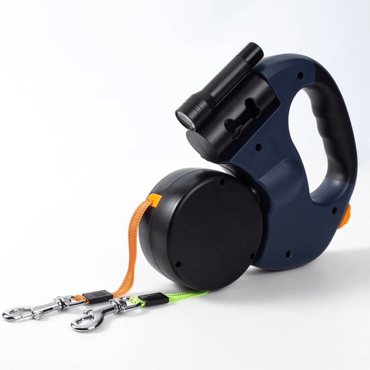 Double Dog Leash with Built-in LED Flashlight