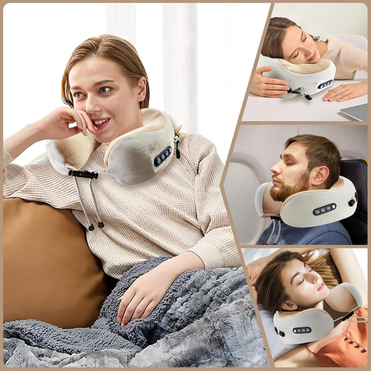 Memory Foam U Shaped Travel Neck Pillow Massager