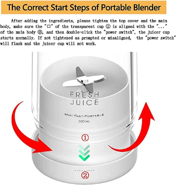 Personal Blender USB Rechargeable Portable Smoothie Mixer Bottle