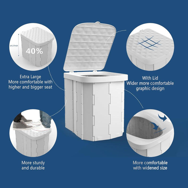 Folding Portable Camping Toilet Seat Chair Outdoor Travel Toilet