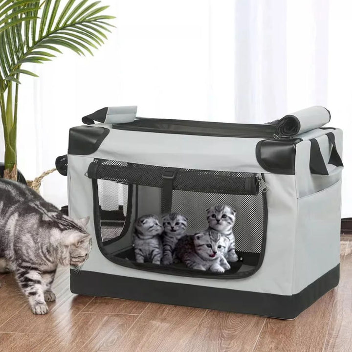 Folding Portable Pet Carrier Crate for Cats and Dogs