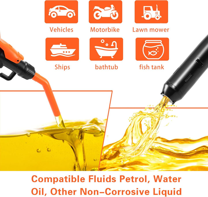 Battery Powered Fuel Transfer Pump Siphon for Gasoline Vehicles