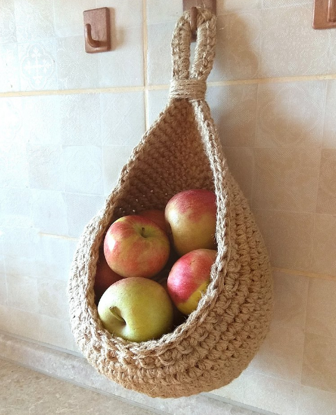 Jute Wall Mounted Storage Basket Organizer Set