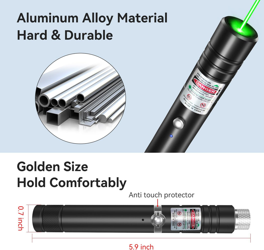 Rechargeable Metal Laser Pointer Pen with Torch Light