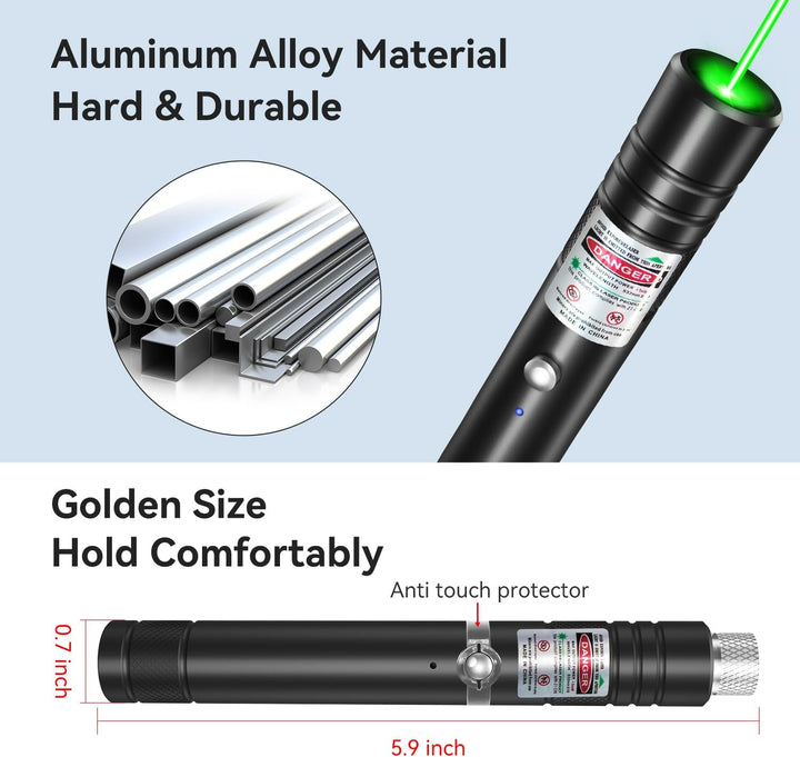 Rechargeable Metal Laser Pointer Pen with Torch Light