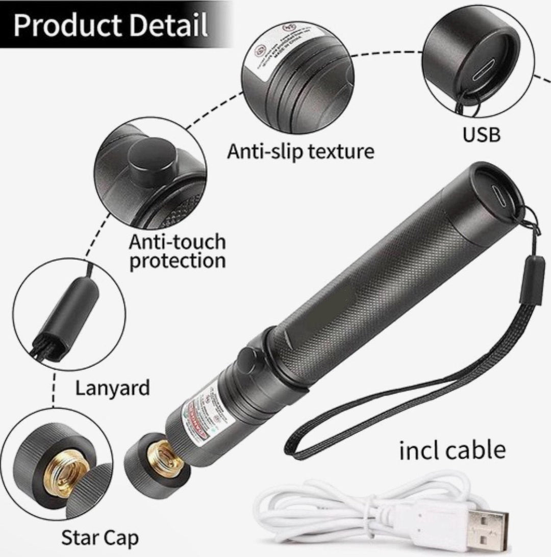 Rechargeable USB Metal Laser Pointer Pen