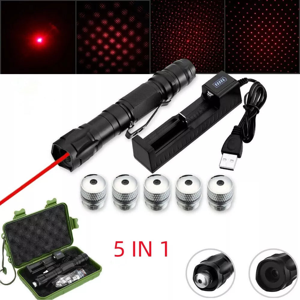 Rechargeable Laser Pointer Pen with LED Torch Set