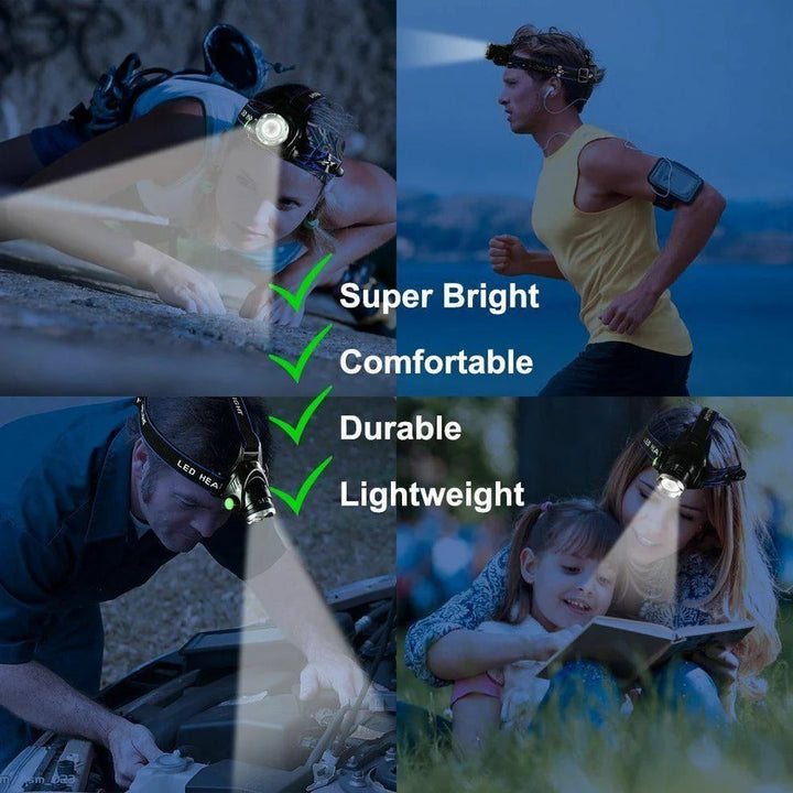 Rechargeable LED Headlamp Outdoor Headlight High Brightness