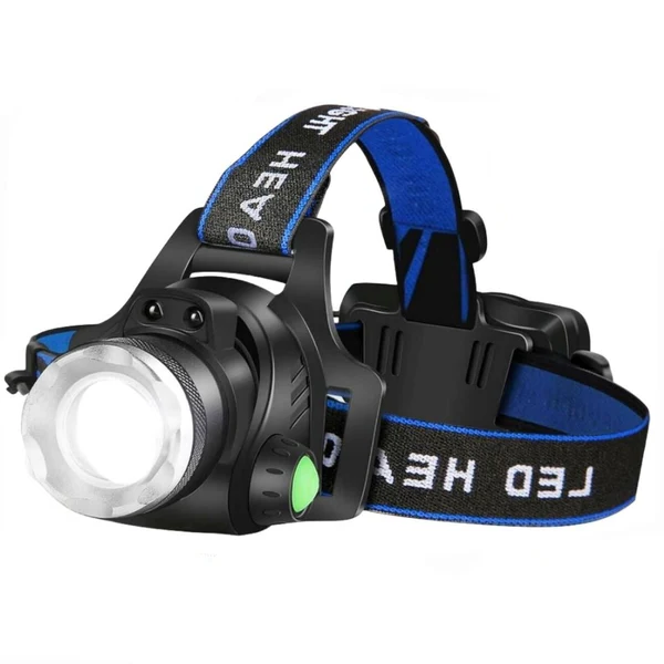 Rechargeable LED Headlamp with Zoomable Tactical Flashlight