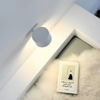 Rechargeable Circular LED Wall Light 360 Degree Rotating Fixture