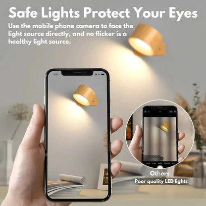 Rechargeable Circular LED Wall Light 360 Degree Rotating Fixture