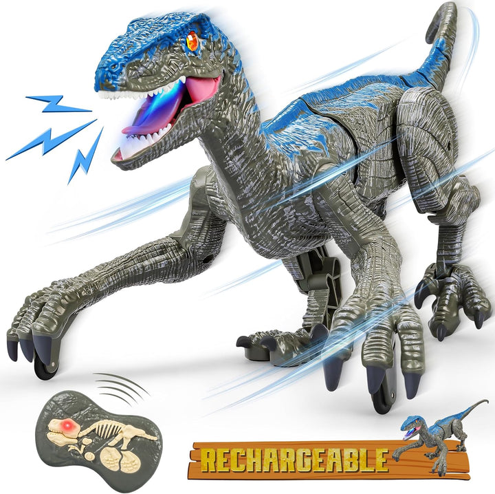 Halloween Remote Control Dinosaur Light Up RC Raptor Toy
