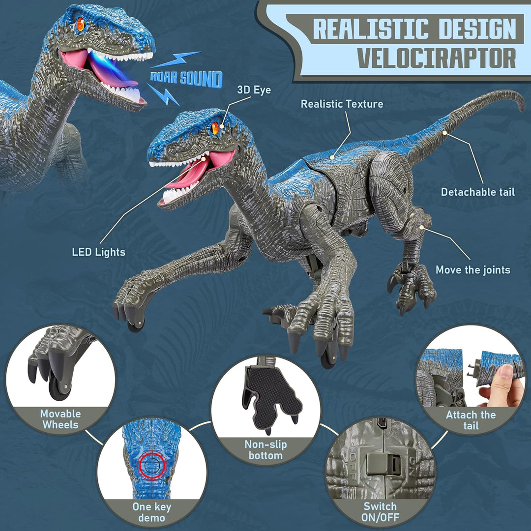 Halloween Remote Control Dinosaur Light Up RC Raptor Toy