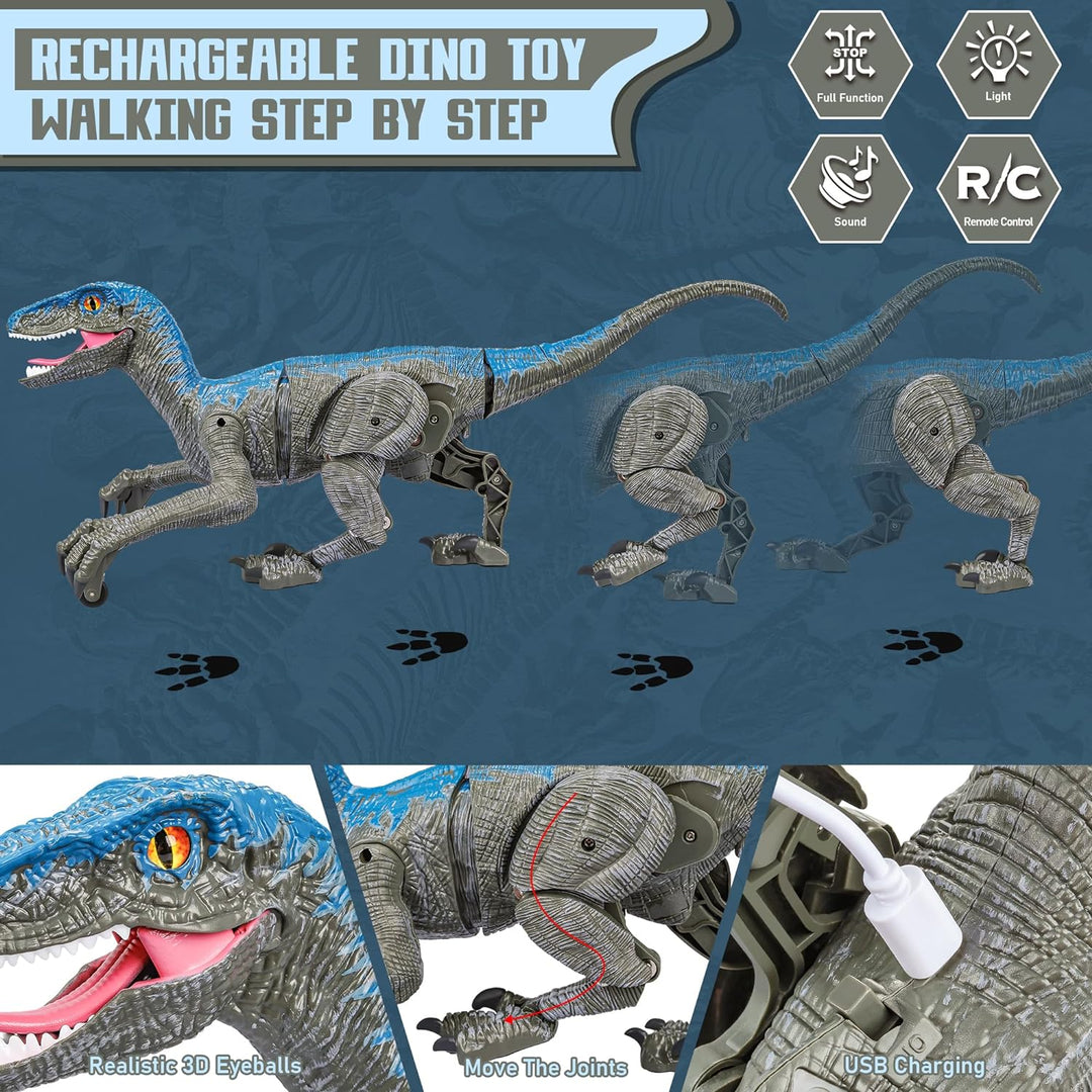 Halloween Remote Control Dinosaur Light Up RC Raptor Toy