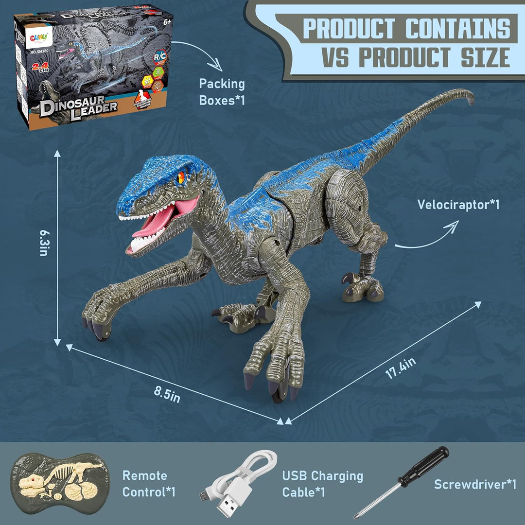 Halloween Remote Control Dinosaur Light Up RC Raptor Toy