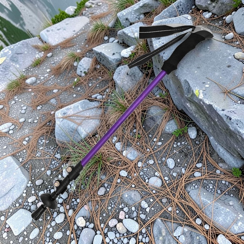Adjustable Telescopic 3-Section Trekking Poles Carbon Fiber Lightweight