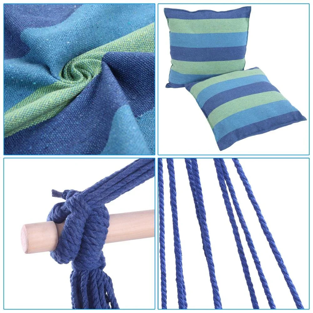 Hanging Rope Hammock Chair Swing Seat for Patio Garden Camping