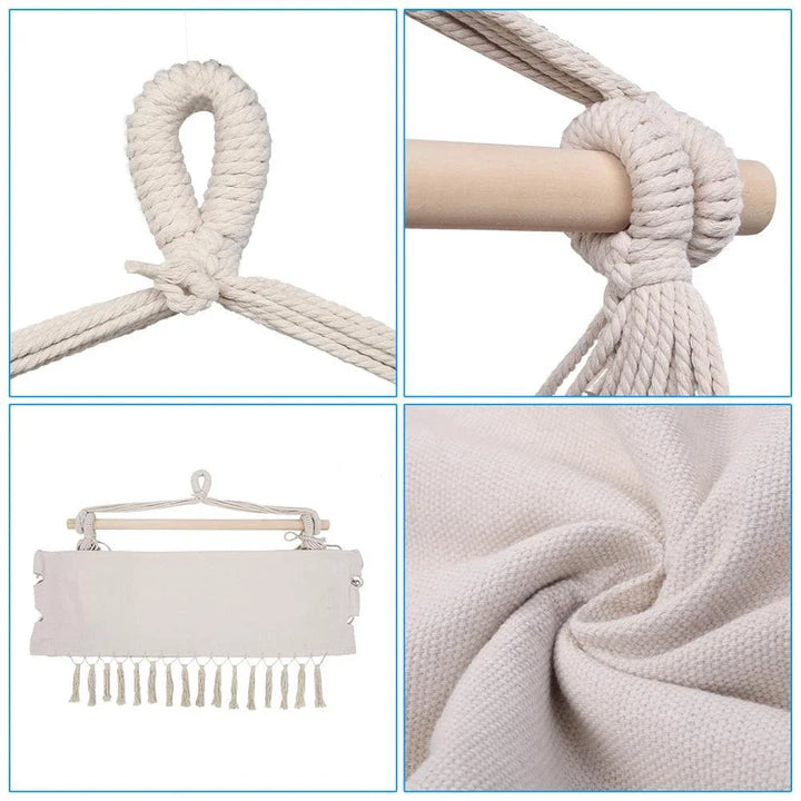 Hanging Rope Hammock Chair Swing Seat for Outdoor Patio Porch Camping