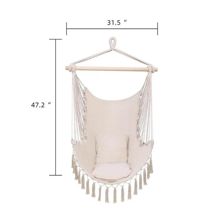 Hanging Rope Hammock Chair Swing Seat for Outdoor Patio Porch Camping