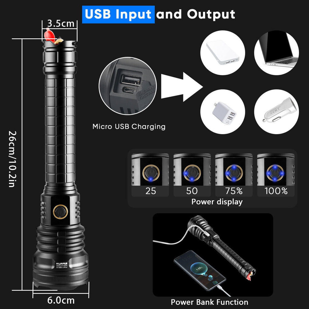 LED Rechargeable USB Handheld Flashlight Torch High Lumen