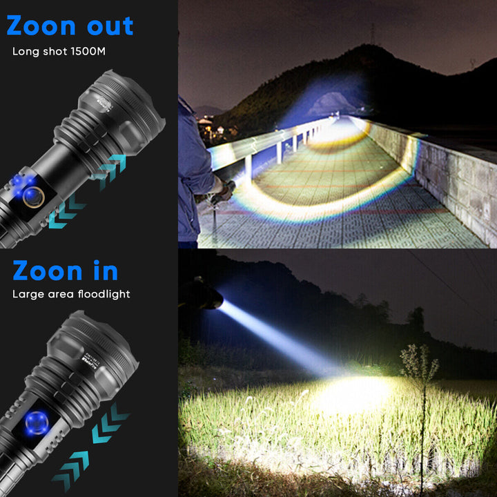 LED Rechargeable USB Handheld Flashlight Torch High Lumen