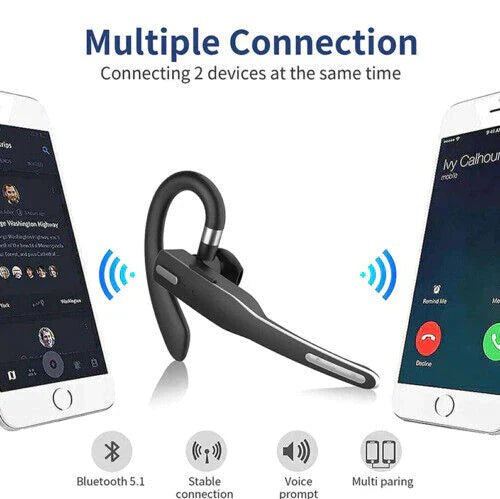 Wireless Bluetooth 5.1 Noise Cancelling Dual Microphone Headset Earpiece
