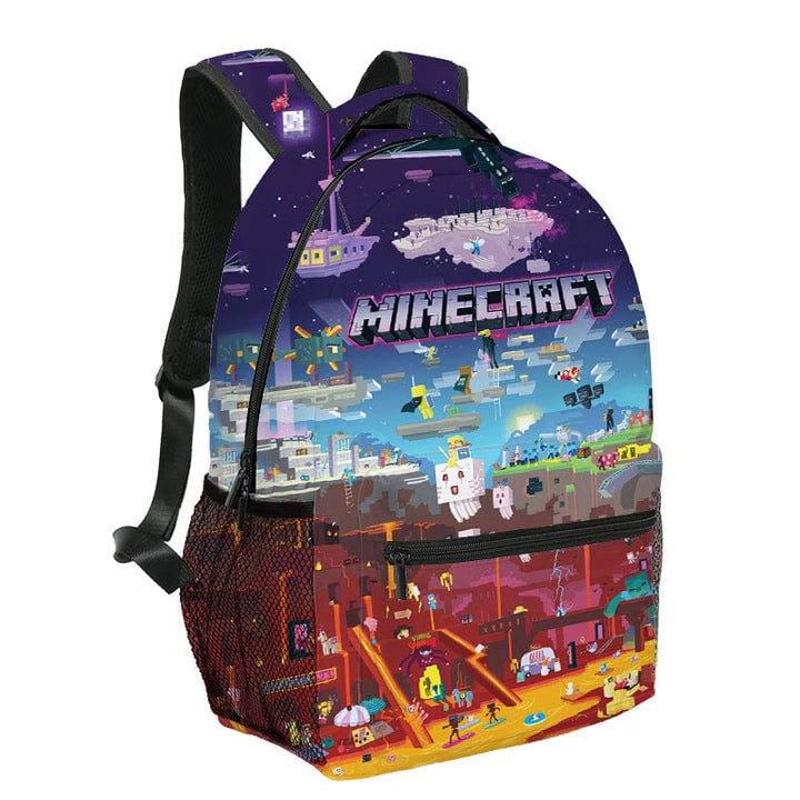 Square Video Game Backpack Rucksack Minecraft Style