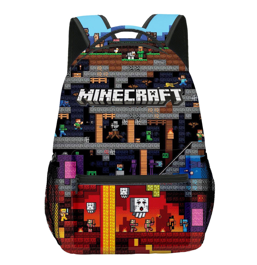 Square Video Game Backpack Rucksack Minecraft Style