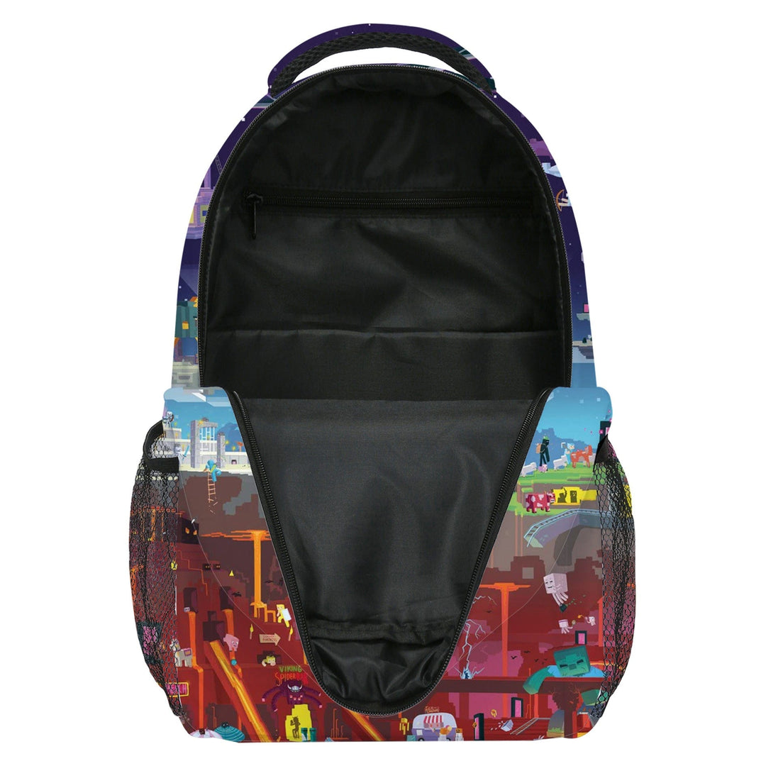 Square Video Game Backpack Rucksack Minecraft Style