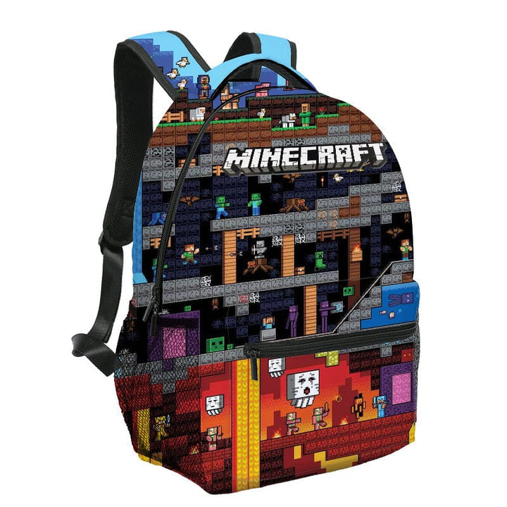 Square Video Game Backpack Rucksack Minecraft Style