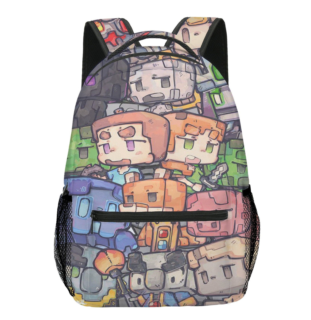 Square Video Game Backpack Rucksack Minecraft Style
