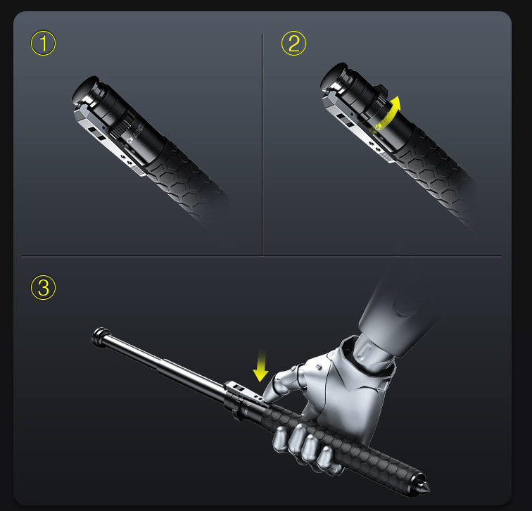 Adjustable Telescopic Self-Defense Stick