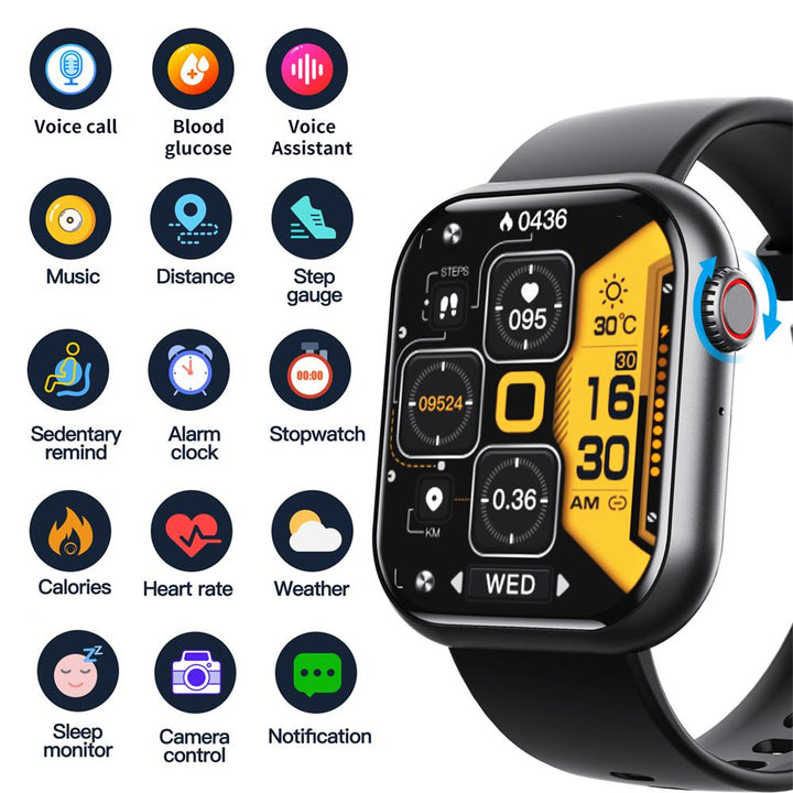 Square Smartwatch  Blood Pressure Heart Rate Tracker