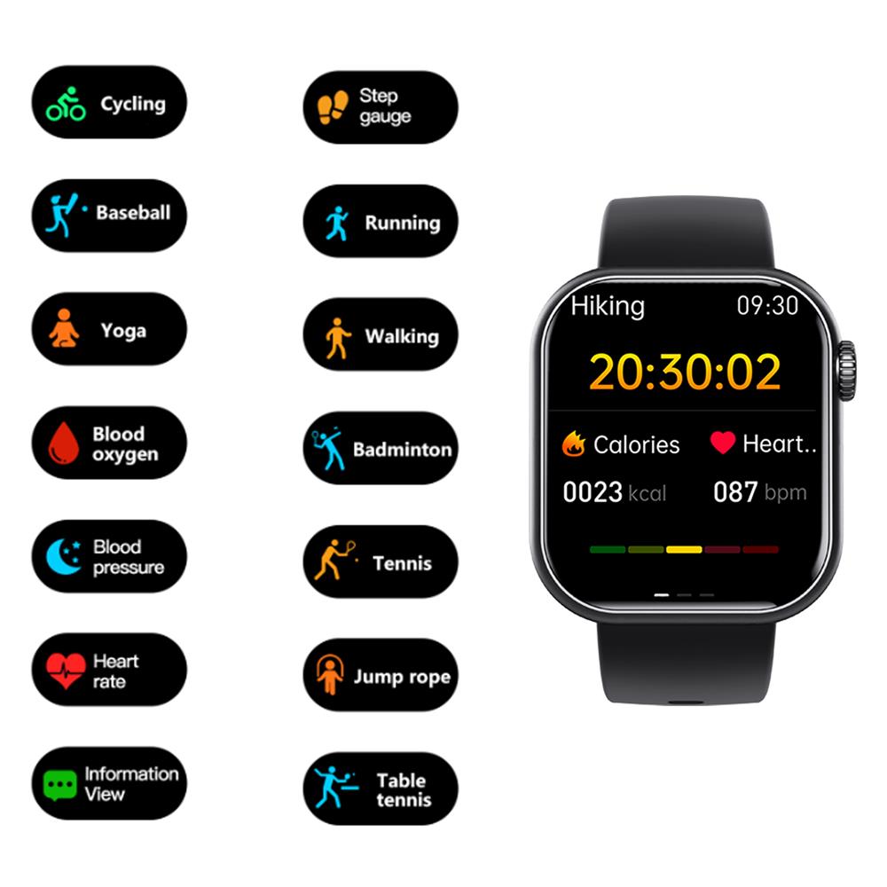 Square Smartwatch  Blood Pressure Heart Rate Tracker
