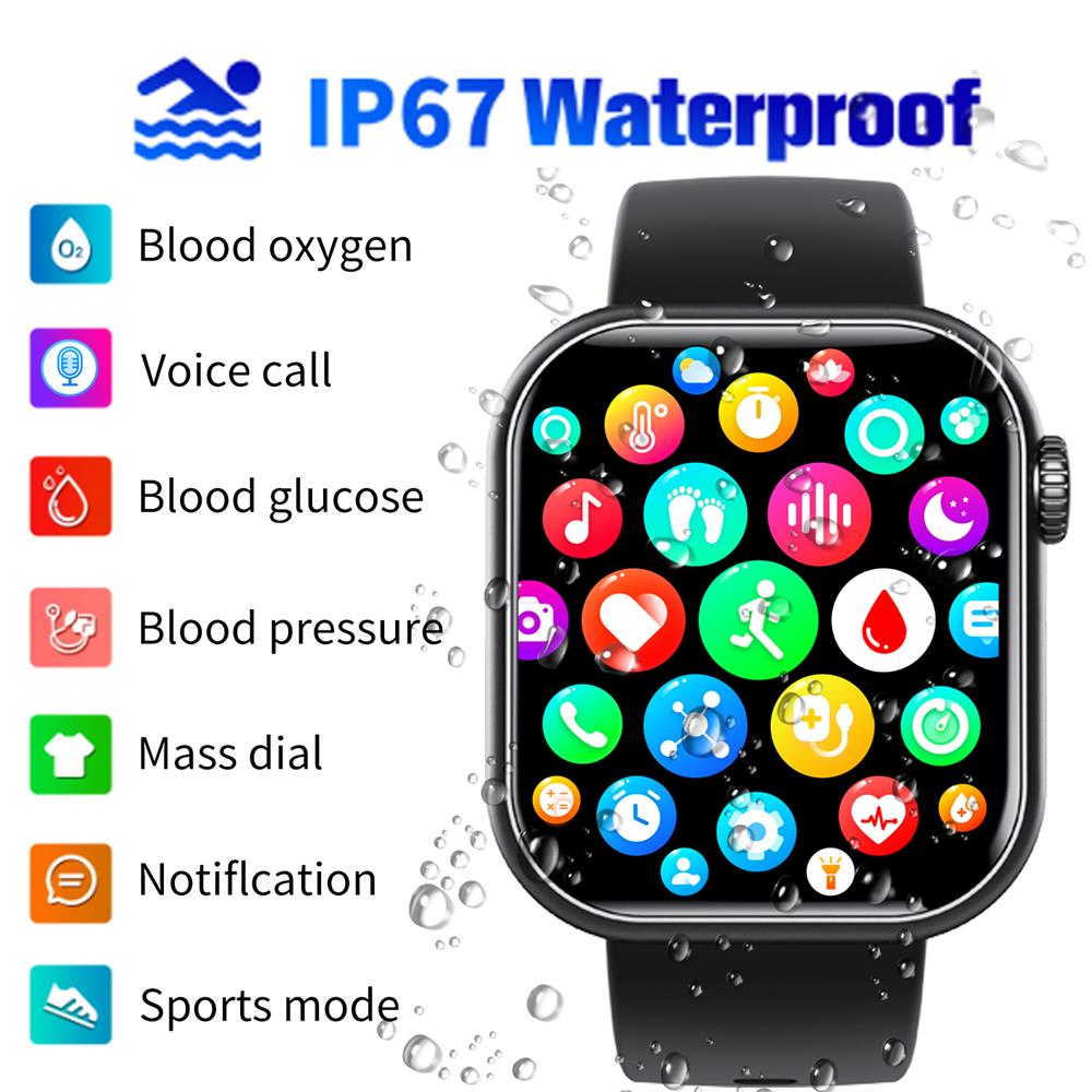 Square Smartwatch  Blood Pressure Heart Rate Tracker