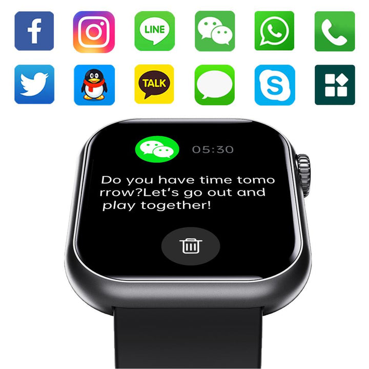 Square Smartwatch  Blood Pressure Heart Rate Tracker